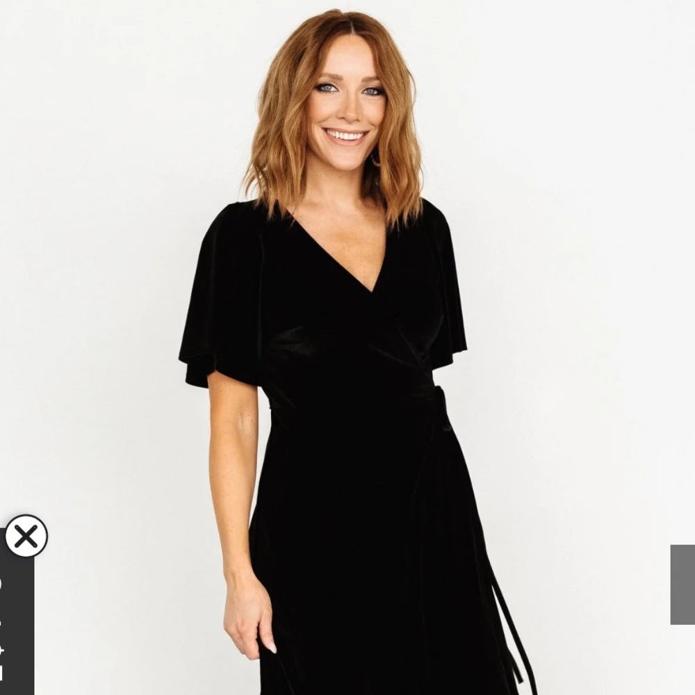 Black Velvet Wrap Dress